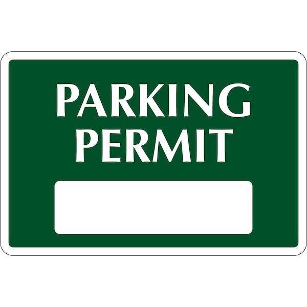 Lustre-Cal Repositionable Parking Permit Green 3in x 2in 1 Blank No Pad, 50PK 253411Py1G0000 - main